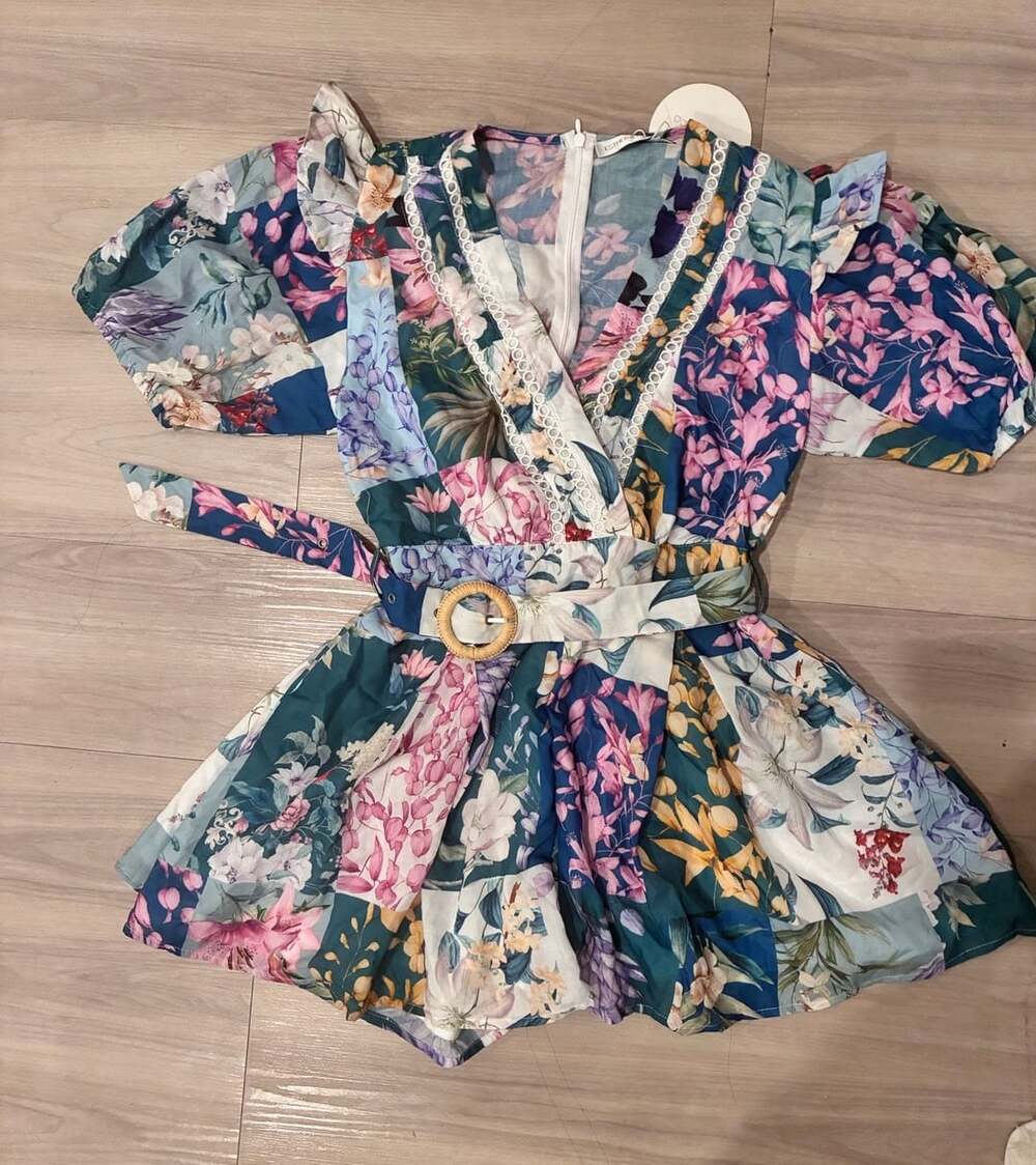 ESTHER & CO. Belvia Playsuit Romper Navy Print Size M